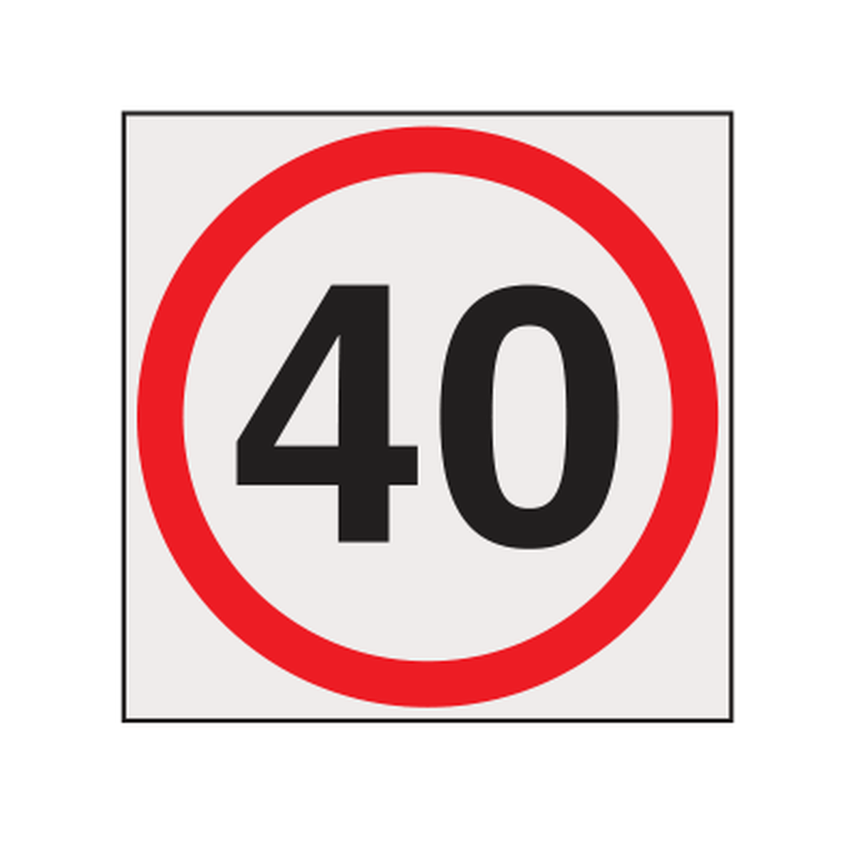 40 Speed Limit Sign