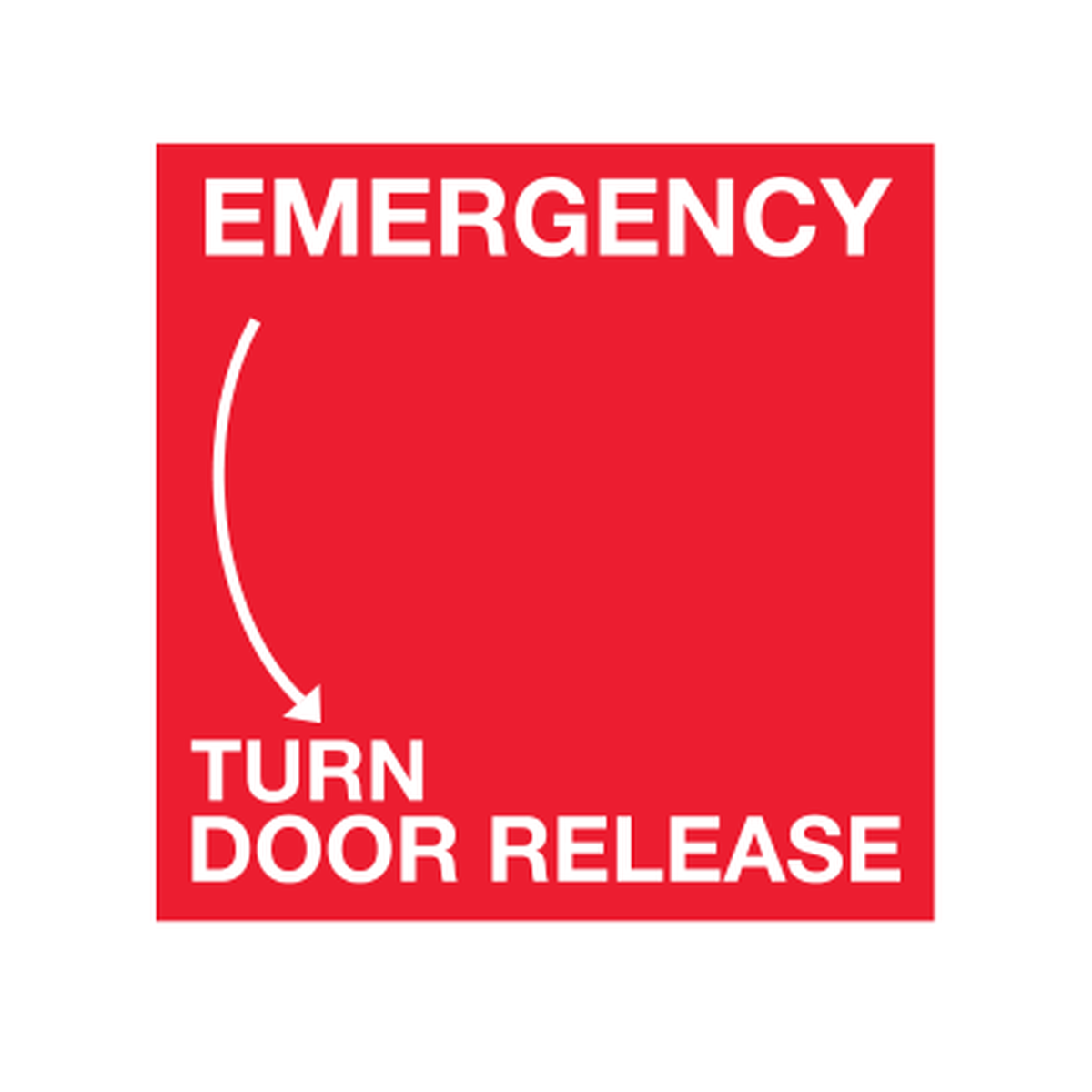 Emergency Door Release Turn Down